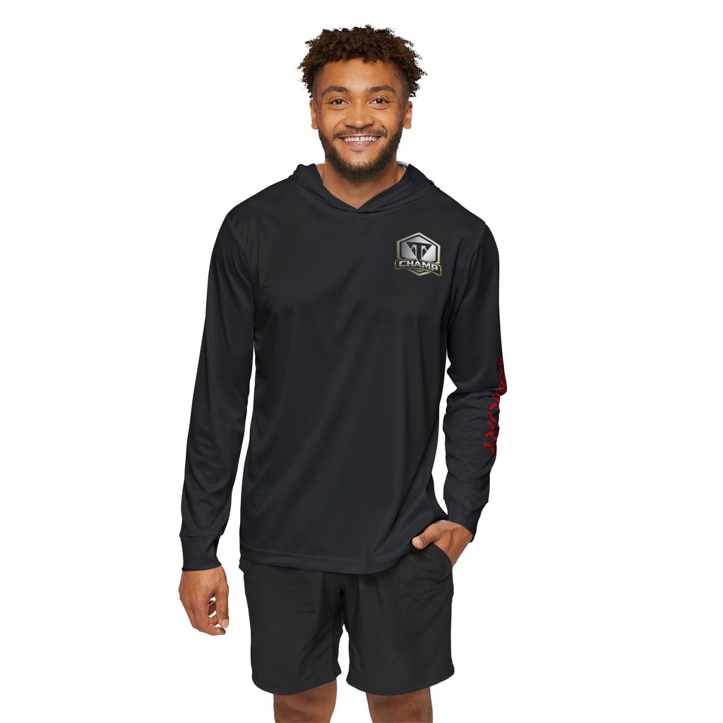 Men's Warmup Hoodie — Black Team Champs Sports Pullover