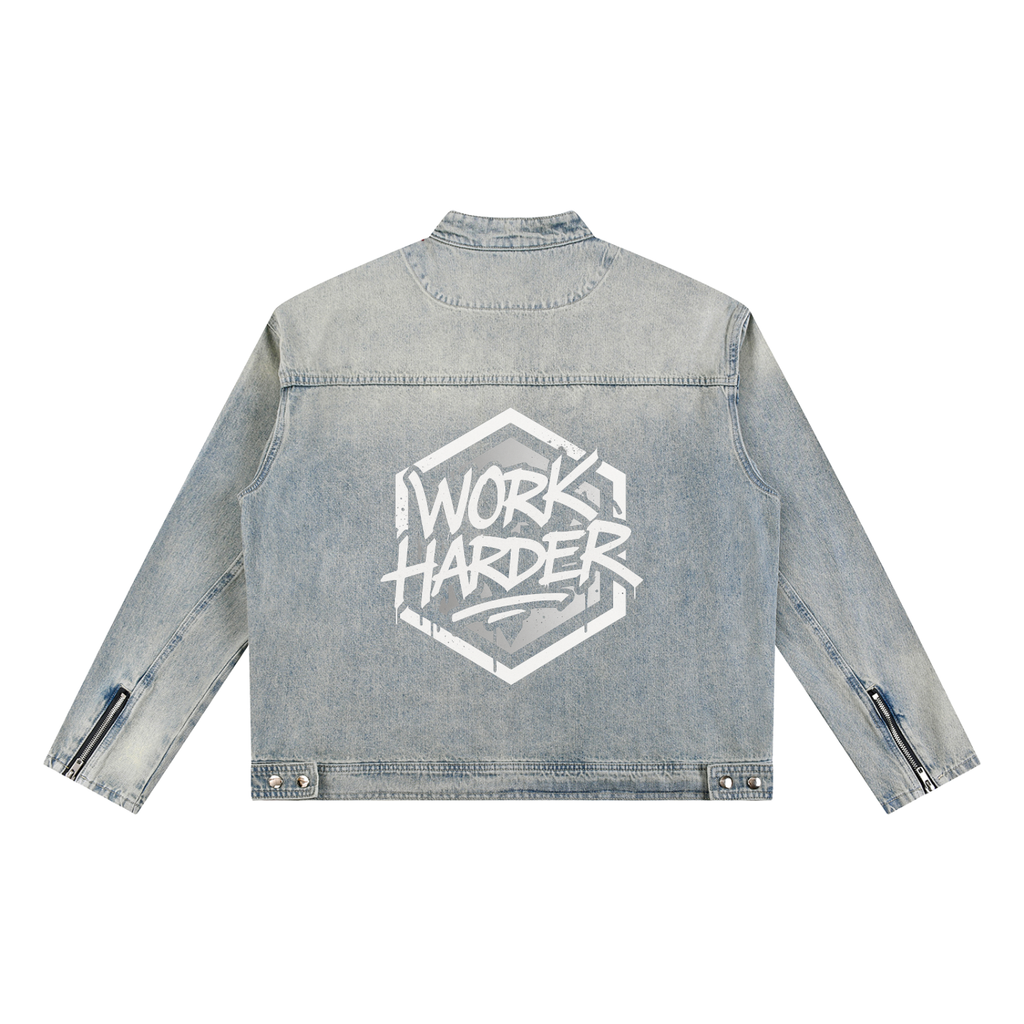 Vintage Wash Zip Denim Jacket