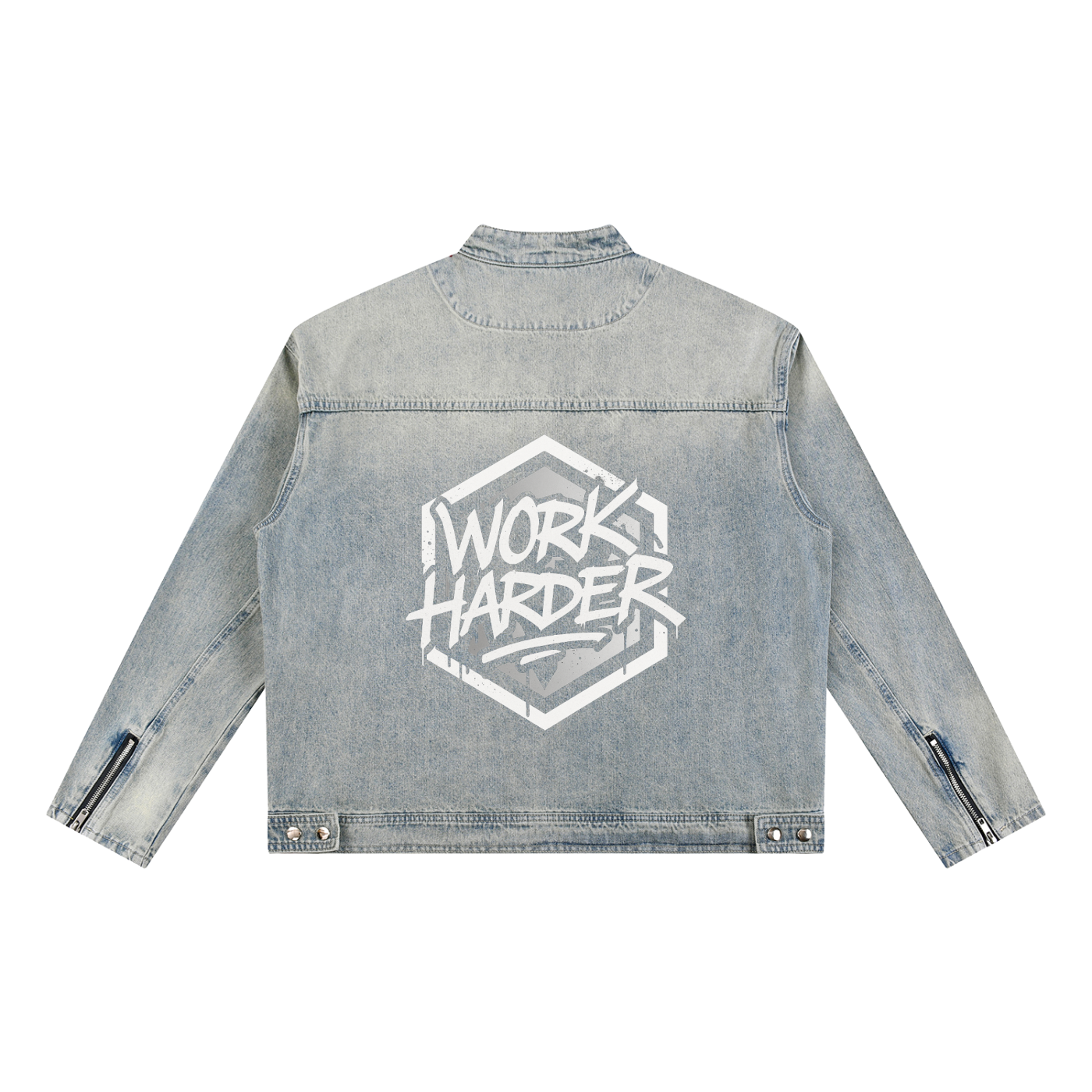Vintage Wash Zip Denim Jacket
